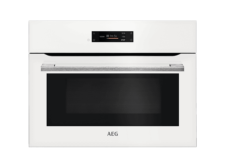 Microondas Grill Compacto - AEG KMK721880W 45 cm, Microondas 1000W, Grill 1900W, Control táctil, Blanco