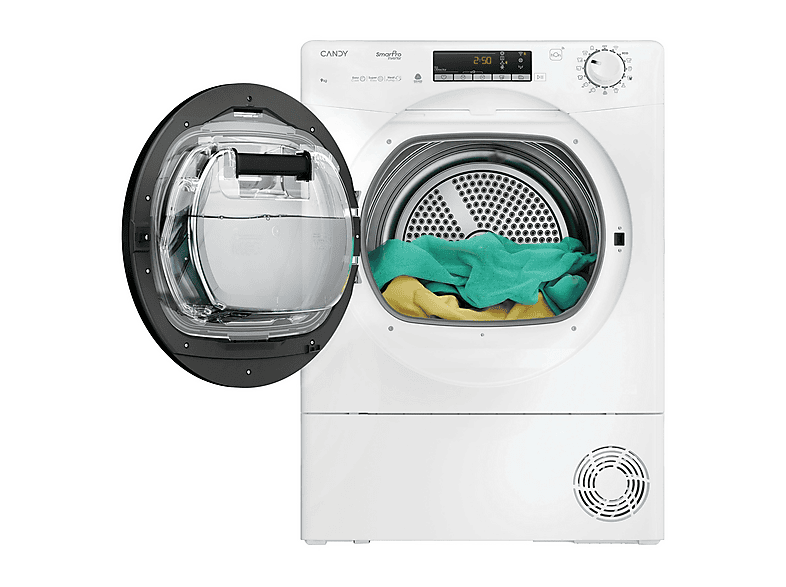 Secadora bomba de calor - Candy CRO EH9N4TBE-S, 9 kg, 15 programas, Blanco