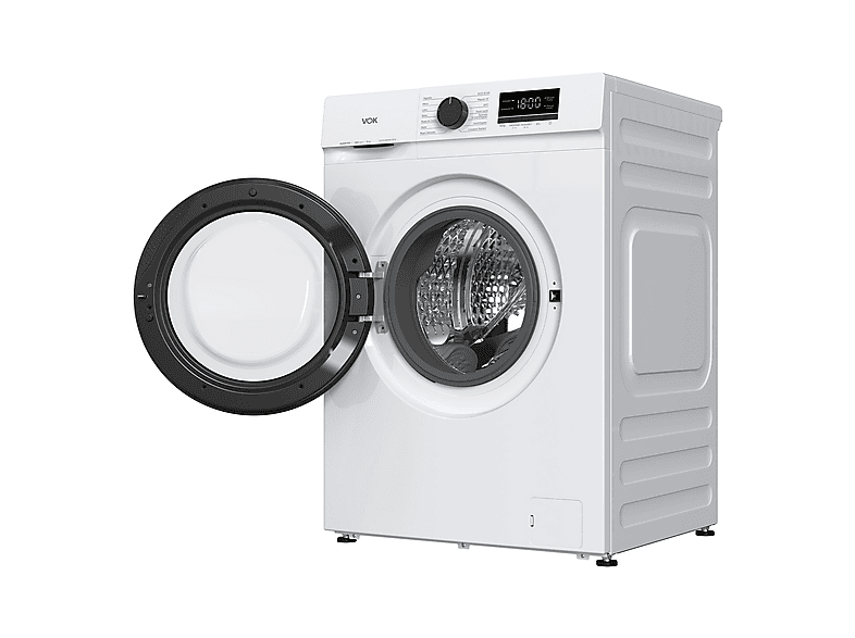 Lavadora de carga frontal - Vok EVW-6BAWL2410, Motor Inverter, 6 kg, 1000 rpm, 14 programas, Blanco