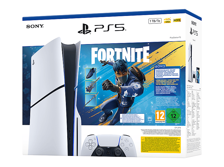 Consola PS5 - Sony Slim 1TB Edición Disco - Fortnite Flowering Chaos, White