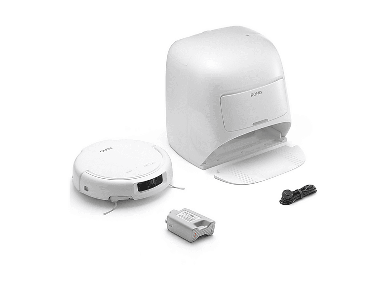 Robot aspirador - DJI ROMO S, 55 W, Potencia de succión 25 kPa, Depósito 260 ml, Autonomía 180 min, Blanco