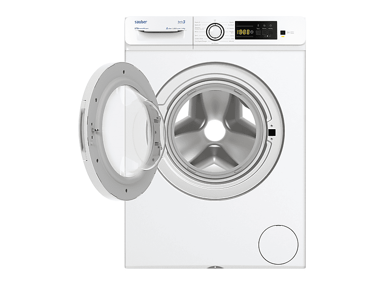 Lavadora carga frontal - Sauber SERIE 3-W6105V, 6 kg, 15 programas, Blanco
