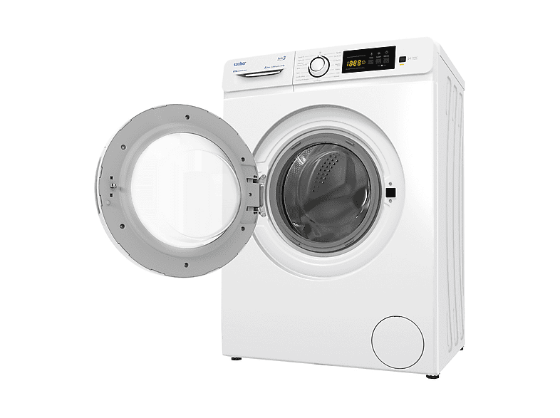 Lavadora carga frontal - Sauber SERIE 3-W6105V, 6 kg, 15 programas, Blanco