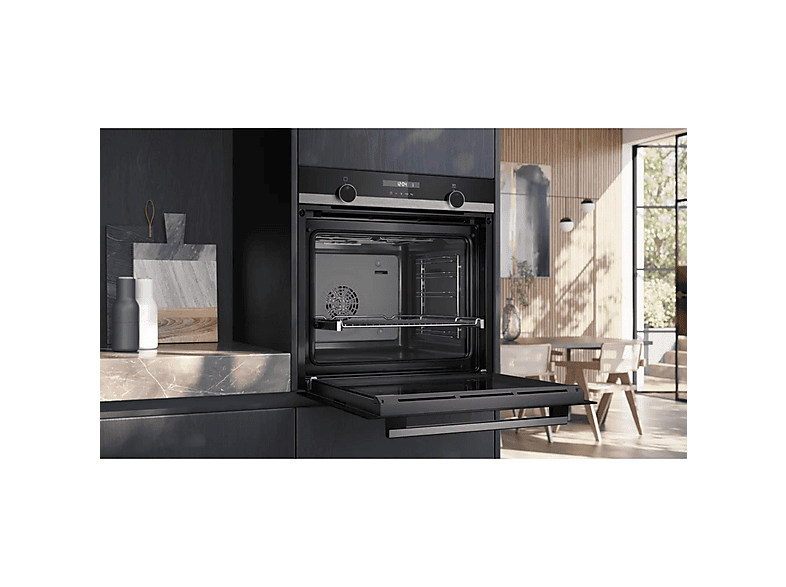 Horno eléctrico - Siemens HB537GES3, Integrable, Hidrolítica, 71 l, 59,4 cm, Negro