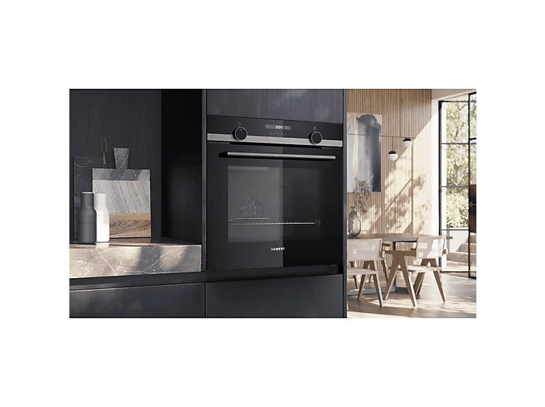 Horno eléctrico - Siemens HB537GES3, Integrable, Hidrolítica, 71 l, 59,4 cm, Negro