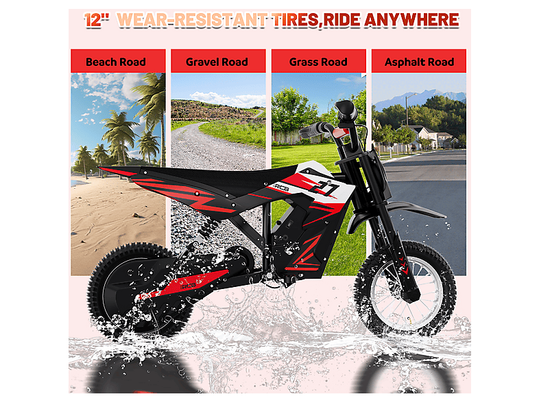 Moto eléctrica infantil - Rcb R9X Moto Eléctrica Infantil 12", Motocicleta Off-Road para Niños de 3 a 12 Años (ref. 167758187)