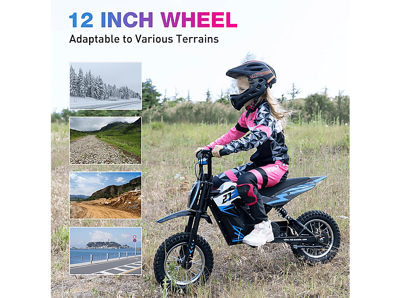 Moto eléctrica infantil - Rcb R9X Moto Eléctrica Infantil 12", Motocicleta Off-Road para Niños de 6 a 16 Años