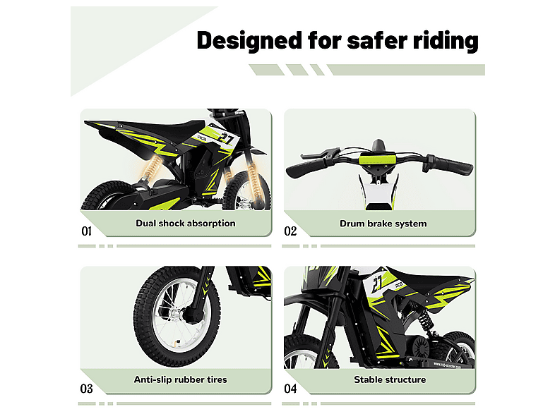Moto eléctrica infantil - Rcb R9X Moto Eléctrica Infantil 12", Motocicleta Off-Road para Niños de 3 a 12 Años (ref. 167758227)