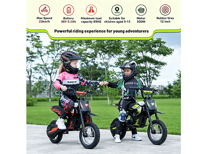 Moto eléctrica infantil - Rcb R9X Moto Eléctrica Infantil 12", Motocicleta Off-Road para Niños de 3 a 12 Años (ref. 167758227)