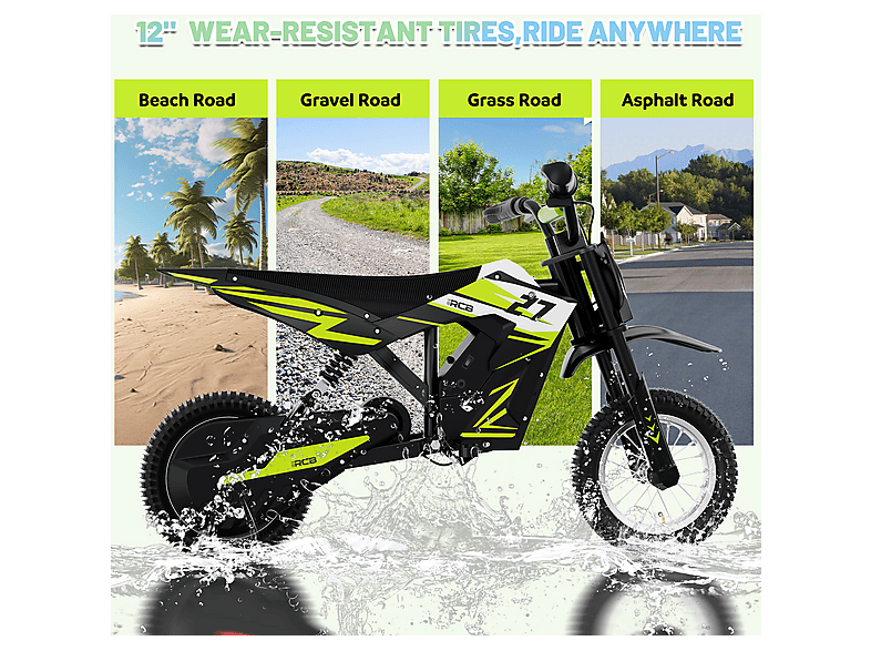 Moto eléctrica infantil - Rcb R9X Moto Eléctrica Infantil 12", Motocicleta Off-Road para Niños de 3 a 12 Años (ref. 167758227)