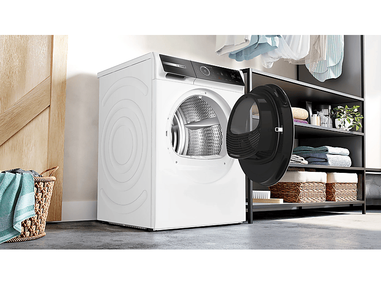 Secadora bomba de calor - Bosch WRB247D0ES, Bomba de calor, 9,0 kg, 17 programas, Blanco