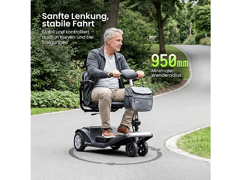 scooter plegable - Sweetrich AIR CLASSIC, 15 kg, negro