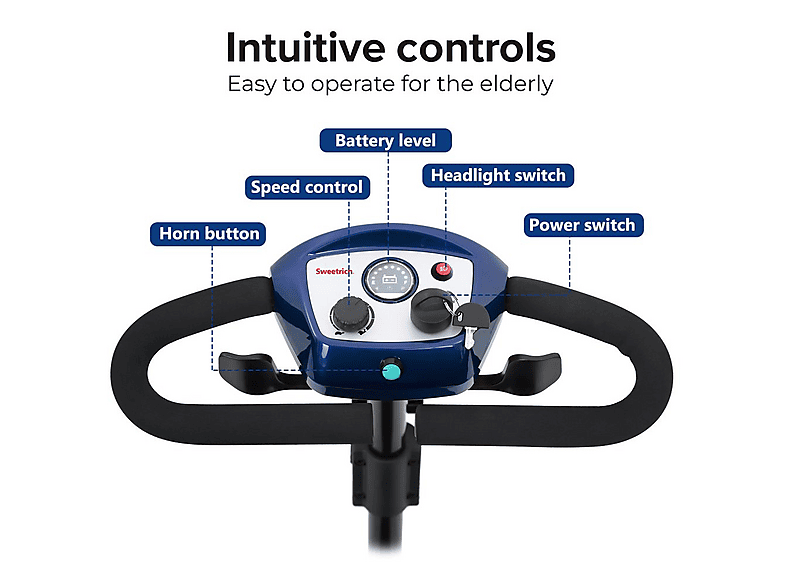 scooter plegable - Sweetrich S1 SPORT, 27 kg, azul