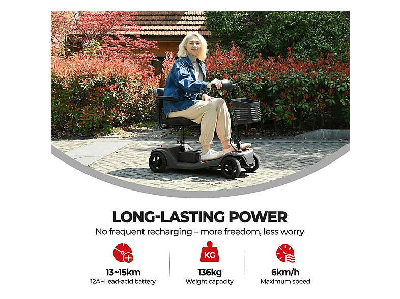 scooter plegable - Sweetrich S2, 27,8 kg, negro