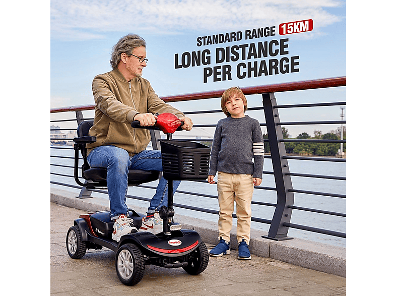 scooter plegable - Sweetrich S1 SPORT, 27 kg, rojo