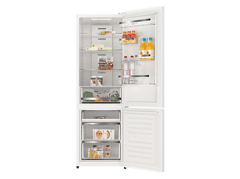 Frigorífico combinado - Vok EVR-405NEW, Compresor Inverter, No Frost, Altura 185,5 cm, Capacidad 405 l, Blanco
