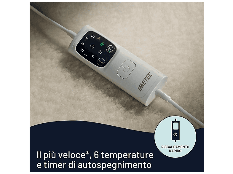 Almohadilla eléctrica - Imetec 16634, 150 W, Beige
