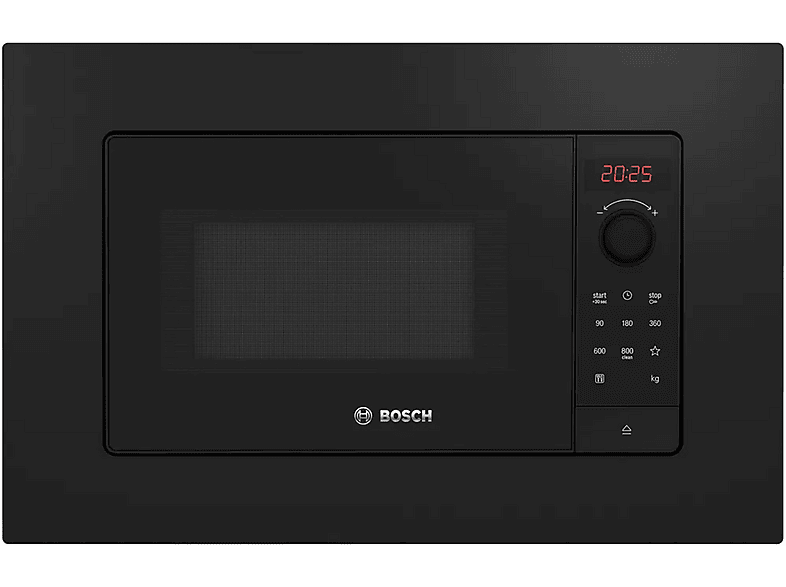 Microondas integrable - Bosch BFL623MB4, 800 W, 5 potencia, 20 l, Negro