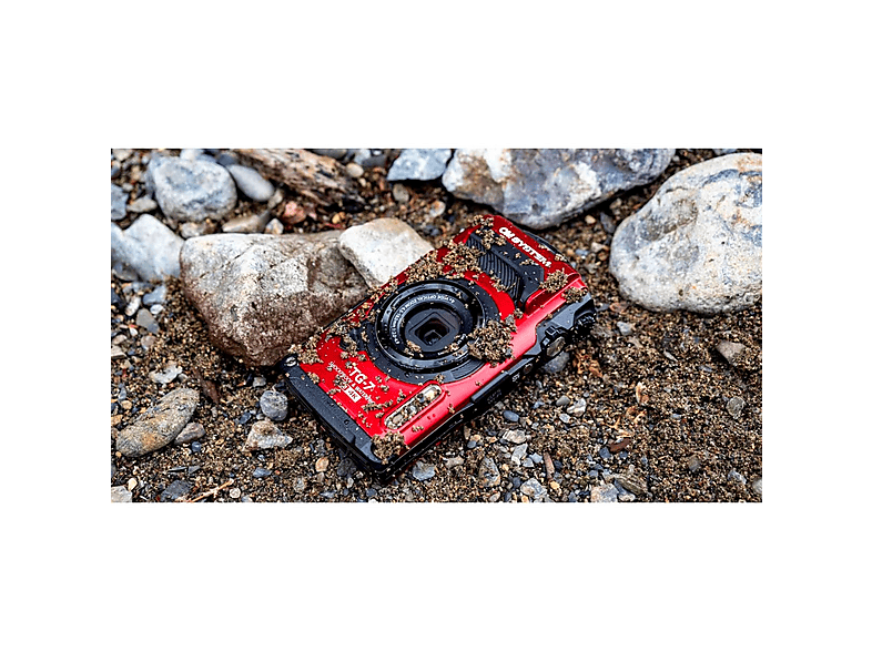 Cámara compacta - OM System OMSTG7R, 12 megapixel, Rojo