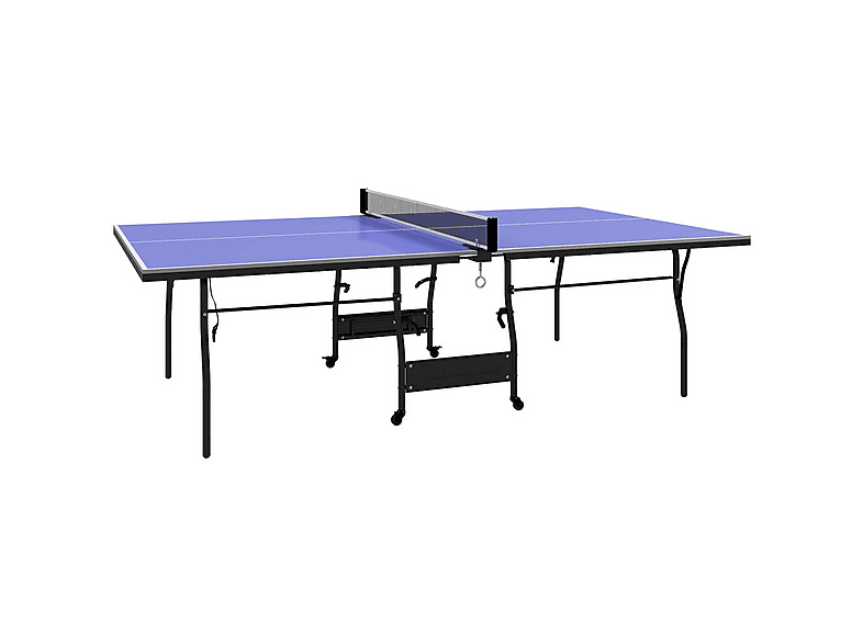 Mesa de ping pong - Sportnow Plegable, Tamaño Estándar, 4 Ruedas, Red, 2 Paletas, 3 Pelotas, Interior y Exterior, 274x152,5x76, a partir de 10 año(s)