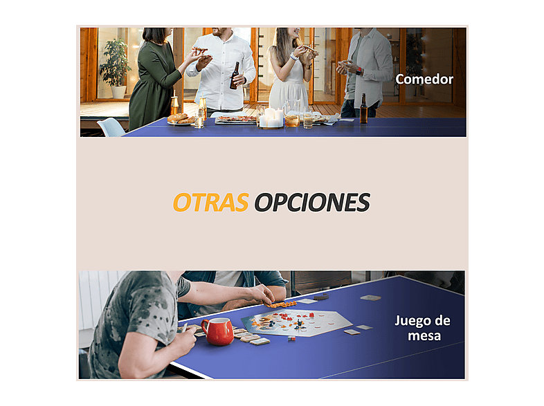 Mesa de ping pong - Sportnow Plegable, Tamaño Estándar, 4 Ruedas, Red, 2 Paletas, 3 Pelotas, Interior y Exterior, 274x152,5x76, a partir de 10 año(s)