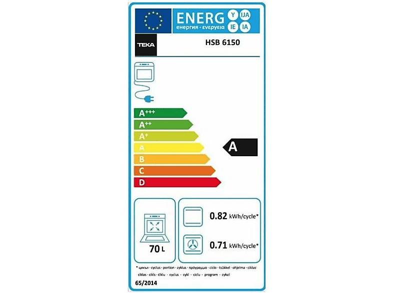 Horno convencional - Teka NEO HSB 6150 FBK, Integrable, Pirolítico + hidrolítico, 70 l, 595 mm, Negro, Acero inoxidable