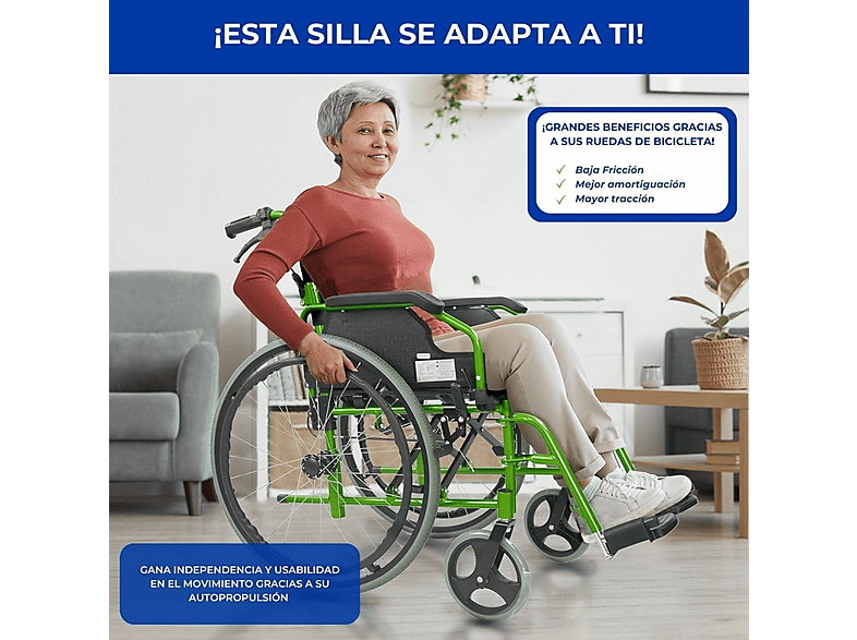 Silla de ruedas - Mobiclinic Bolonia, Verde