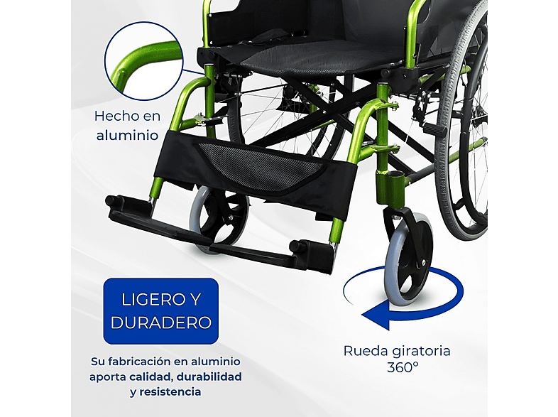 Silla de ruedas - Mobiclinic Bolonia, Verde
