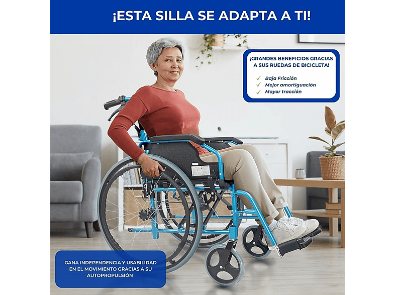 Silla de ruedas - Mobiclinic Bolonia, Azul