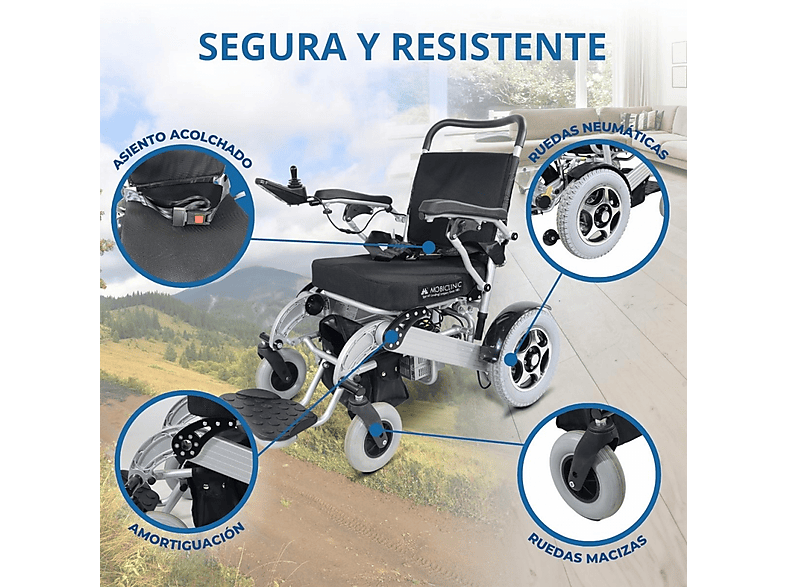 Silla de ruedas eléctrica - Mobiclinic Troya plus, Negro