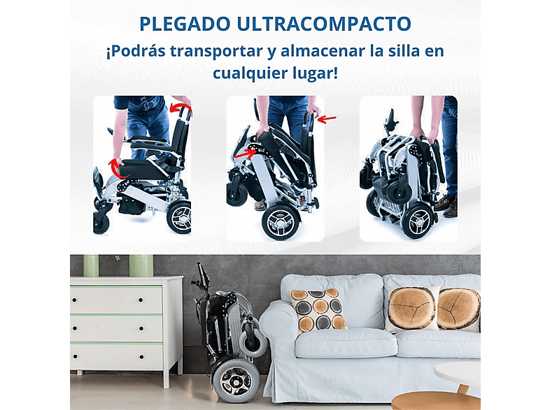Silla de ruedas eléctrica - Mobiclinic Troya plus ultra, Negro