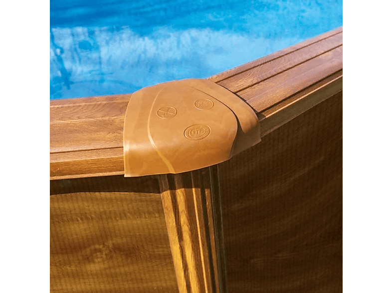 Piscina de acero - Gre Pacific Madera - Ø300, Marrón