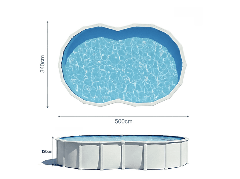 Piscina de acero - Gre Varadero 500X340, Blanco