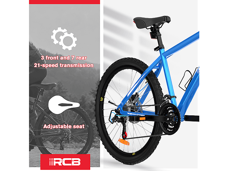 Bicicleta de Montaña - Rcb GK2, Titanio, Azul