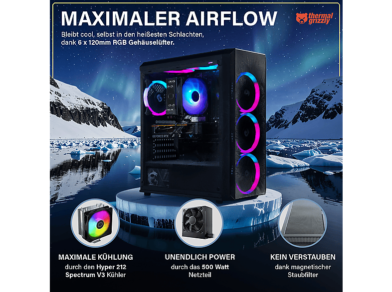 PC Gaming - Greed MK2 FE AMD - 4K, AMD Ryzen 5, 16 GB RAM, 512 GB SSD, GeForce RTX™ 5050, Windows 11 Pro, Negro