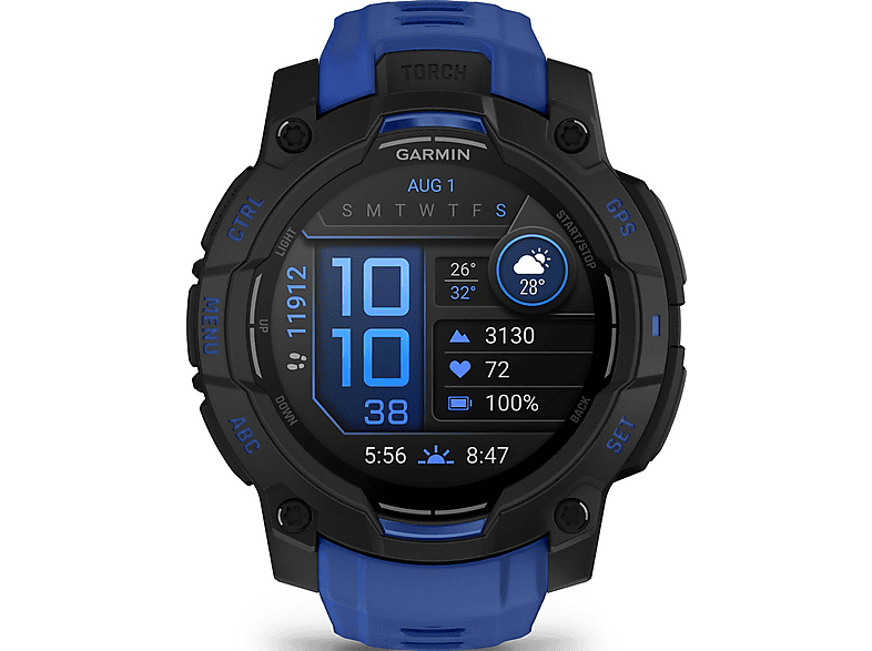 Smartwatch - Garmin Instinct 3, Aluminio, Polímero reforzado con fibra de vidrio (GFRP, Glass Fiber Reinforced Polymer), BLACK
