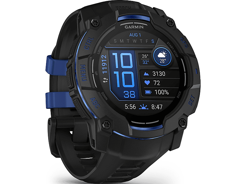 Smartwatch - Garmin Instinct 3, Aluminio, Polímero reforzado con fibra de vidrio (GFRP, Glass Fiber Reinforced Polymer), Negro