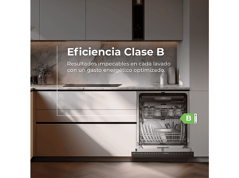Lavavajillas integrable 60 cm - Evvo Di.4, 8 programas, 600 mm, Inox