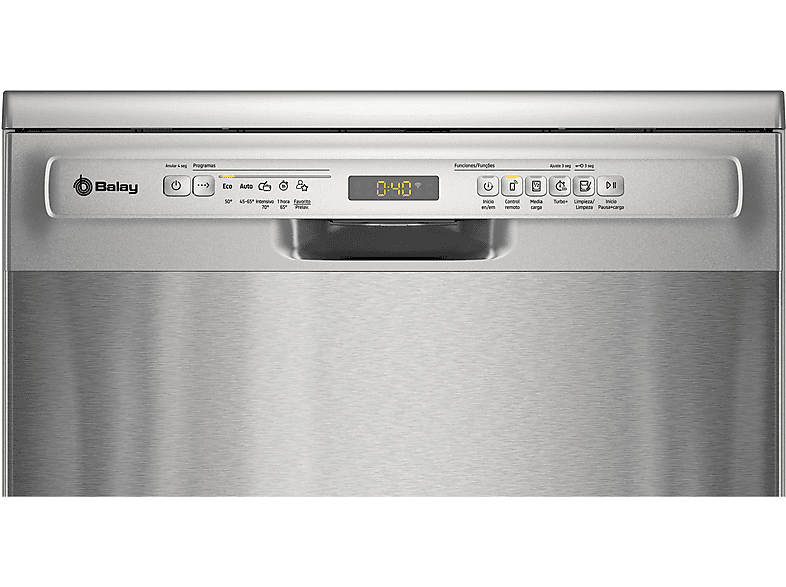 Lavavajillas libre instalación 60 cm - Balay 3VS5332IP, 14 servicios, 5 programas, 60 cm, Acero inoxidable
