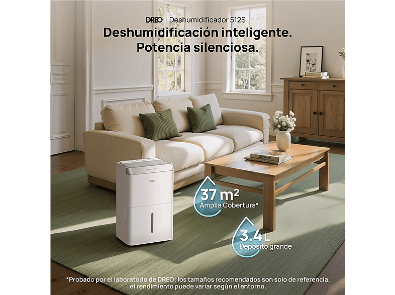 Deshumidificador - Dreo HDH002S, 20 l, 45 m², Blanco