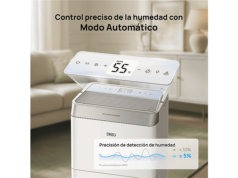 Deshumidificador - Dreo HDH002S, 20 l, 45 m², Blanco