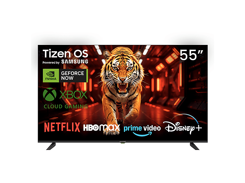 TV DLED 55" - Kiano Elegance 55 Tizen, UHD 4K, ARM CA53 Quad-corex, Smart TV, DVB-T2 (H.265), negro