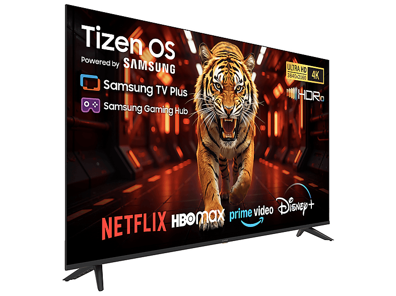 TV DLED 55" - Kiano Elegance 55 Tizen, UHD 4K, ARM CA53 Quad-corex, Smart TV, DVB-T2 (H.265), negro