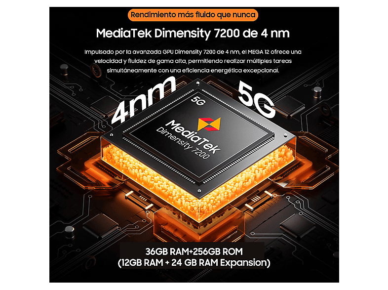 Tablet - Blackview MEGA 12, 256 GB, Dorado, 12,2 " Full-HD+, 12 GB RAM, MT6886（Dimensity 7200）, Tablet Android