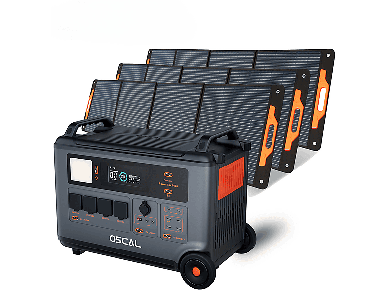 Estación de energía - Oscal PowerMax 6000 con 3 Panel Solar de 200W
