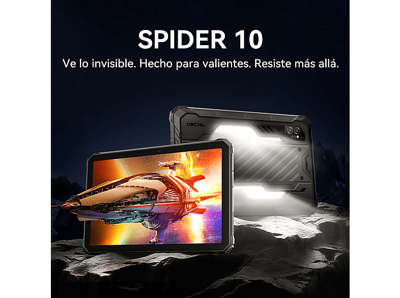 Tablet - Oscal SPIDER 10 Con Teclado (QWERTY), 256 GB, Negro, 11 " Full-HD+, 8 GB RAM, MediaTek Helio G81 (Octa core), Tableta Android