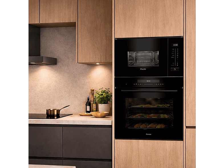 Horno multifunción - Pando One HRN60, Esmalte fácil de limpiar, 72 l, 595 mm, Negro