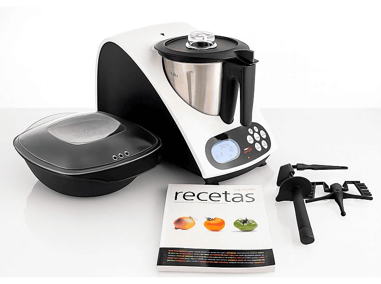 Robot de cocina - Superchef Cook&Mix VA1500, Blanco & Negro