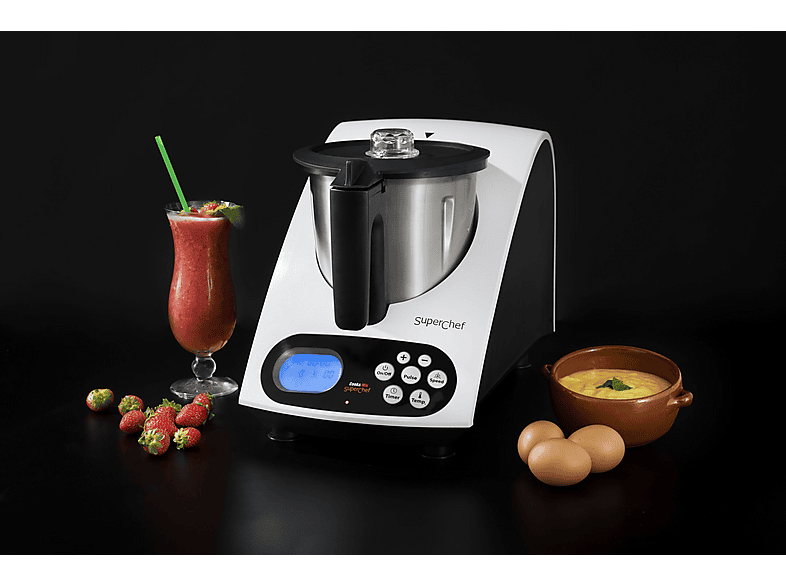 Robot de cocina - Superchef Cook&Mix VA1500, Blanco & Negro