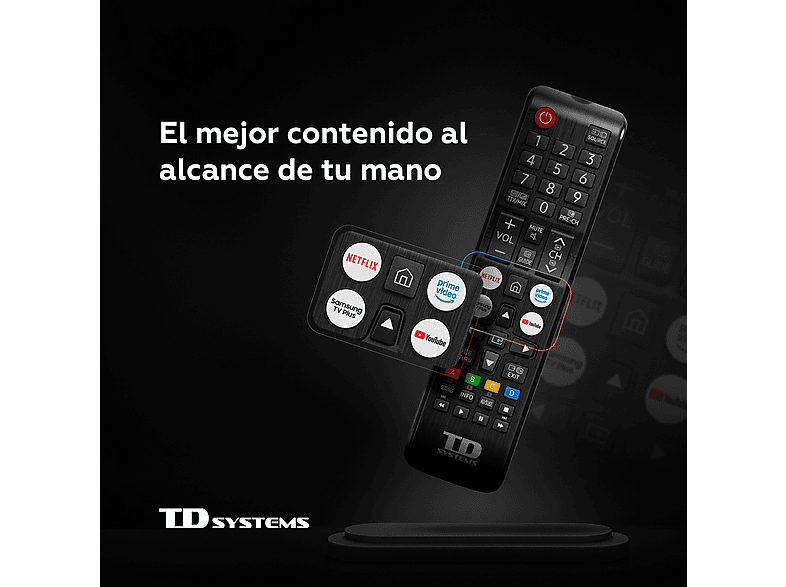TV QLED 43" - TD Systems M43QC22TIZEN Tizen 8.0 by Samsung, UHD 4K, Arm Cortex A53x4, Smart TV, DVB-T2 (H.265), Negro